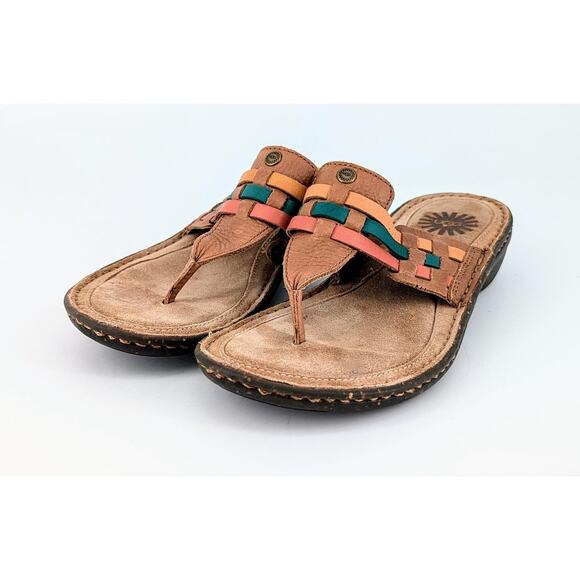 UGG Jenaya Leather Woven Strap Thong Sandals 7 - Picture 9 of 10